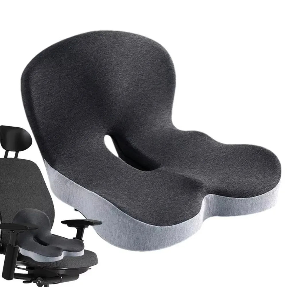 Memory Foam Seat & Lumbar Cushion — One-Piece Support