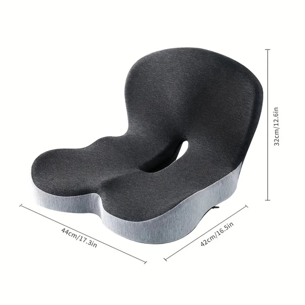Memory Foam Seat & Lumbar Cushion — One-Piece Support