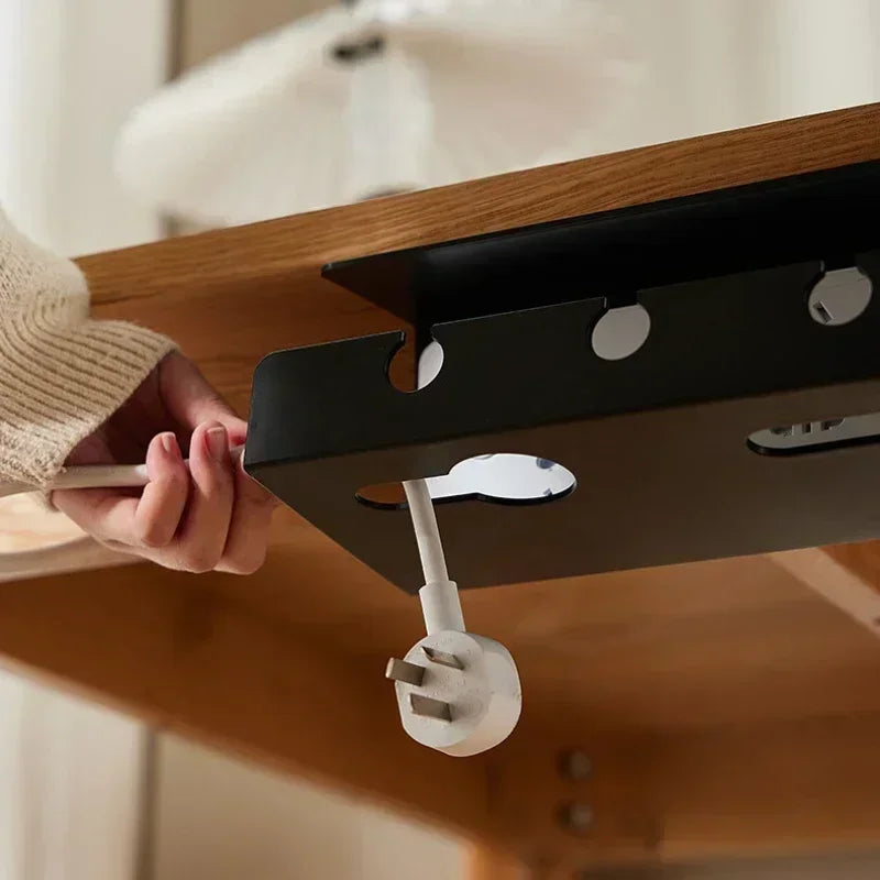 Under-Desk Cable Management Tray — No-Drill Clamp Mount