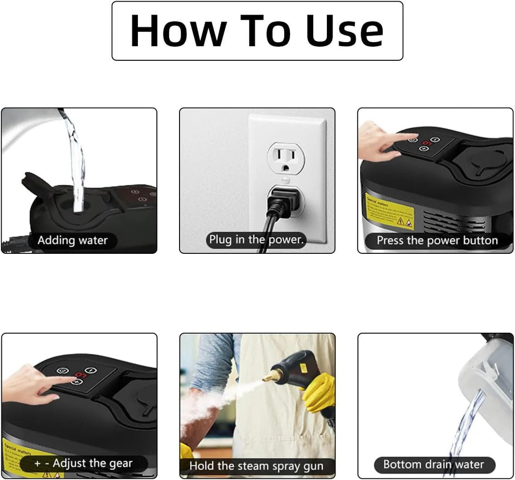 High-Pressure Steam Cleaner — 2500W Deep Clean