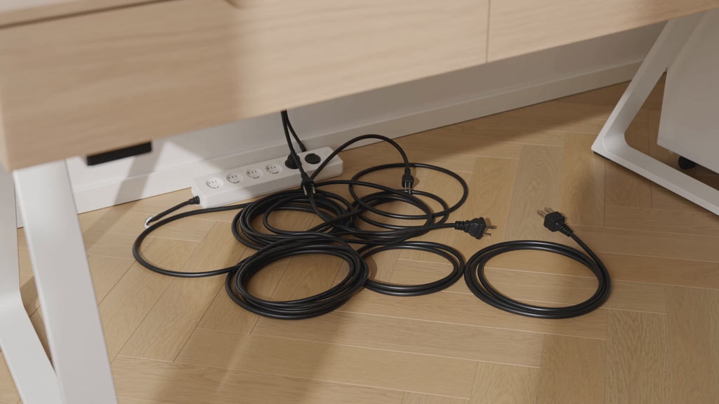 Under-Desk Cable Management Tray — No-Drill Clamp Mount